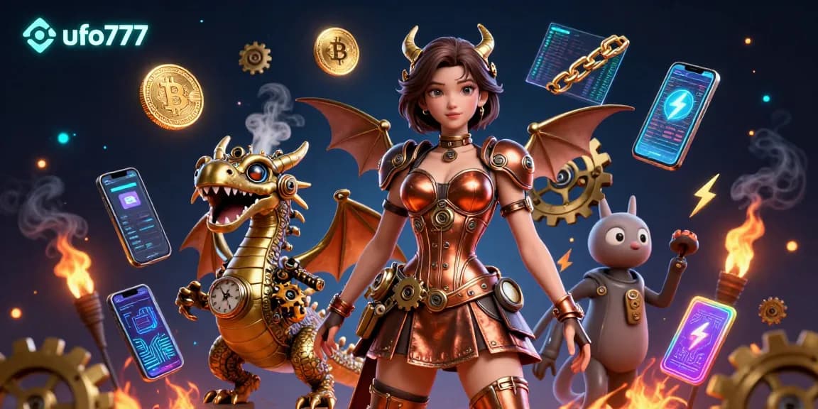 Engage with the immersive ufo777 gaming experience showcasing dynamic crypto elements and steampunk aesthetics.