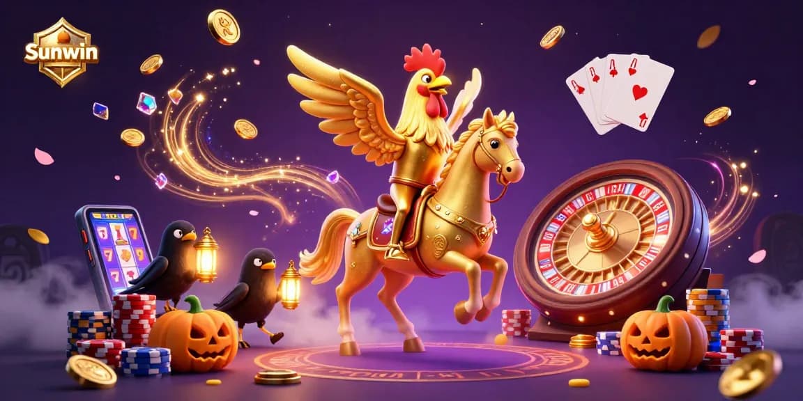 Join the action at Sunwin's spectacular casino scene with dazzling slots and festive gaming excitement.