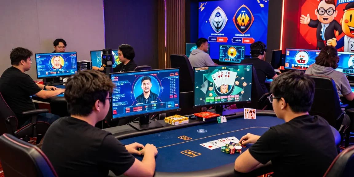 Exciting online poker gaming session showcasing Poker Idn Terpercaya with animated avatars and vibrant atmosphere.