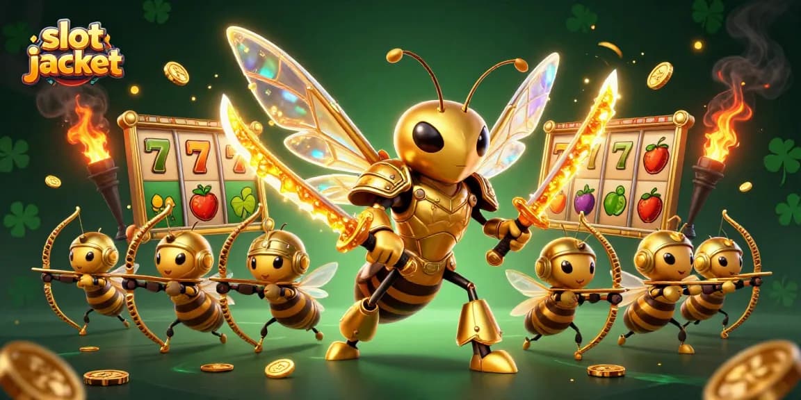 Experience the excitement of winning a slot jackpot with dynamic gaming character action.