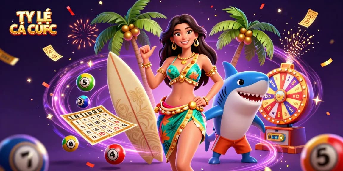 Engage with TỶ LỆ CÁ CƯỢC in a vibrant scene showcasing the excitement of online gambling.