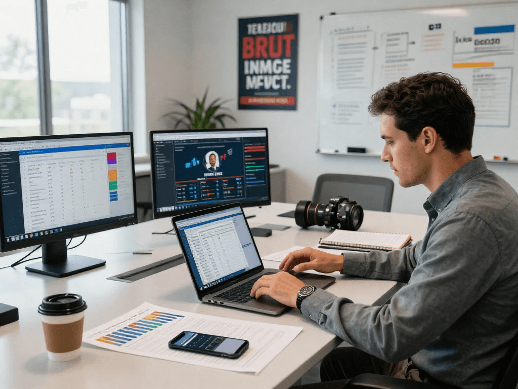A political strategist analyzing data on how to rank for your name in Google to enhance campaign visibility.