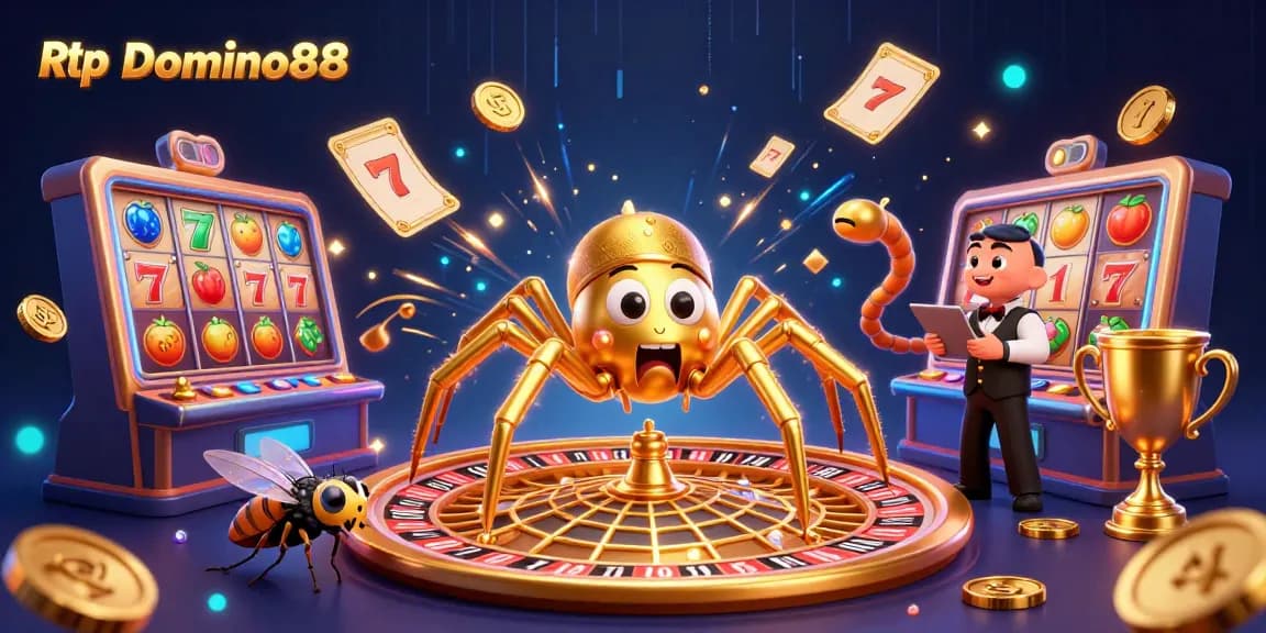 Experience the excitement of Rtp Domino88 with vibrant slot gameplay and engaging characters in a dynamic casino scene.