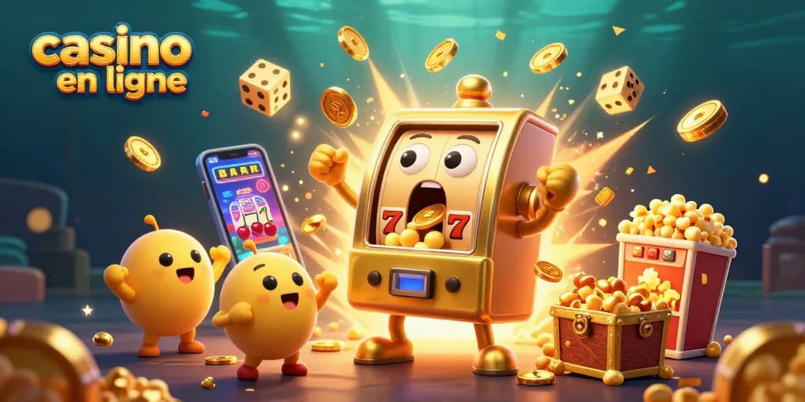 Jouez au casino en ligne et explorez de nouvelles machines à sous dorées qui débordent de pièces.