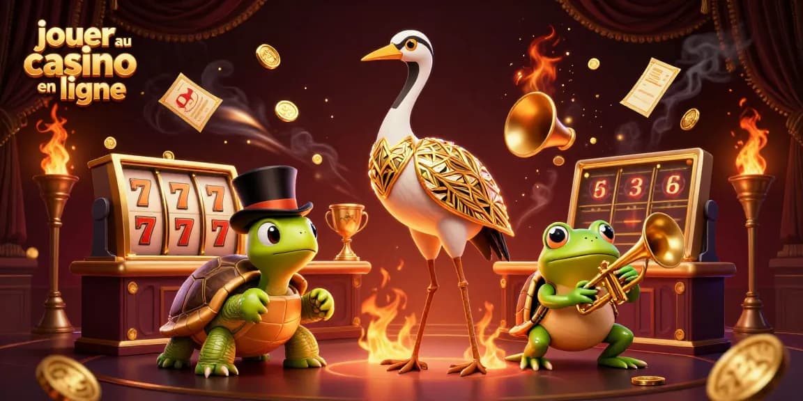 Jouer au casino en ligne avec des machines à sous, des gains et des personnages vibrants.