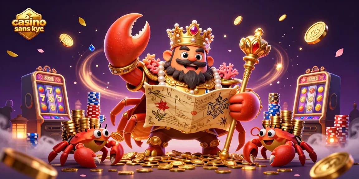 Jouer dans un casino sans KYC avec un crabe impérial et des pièces dorées volantes