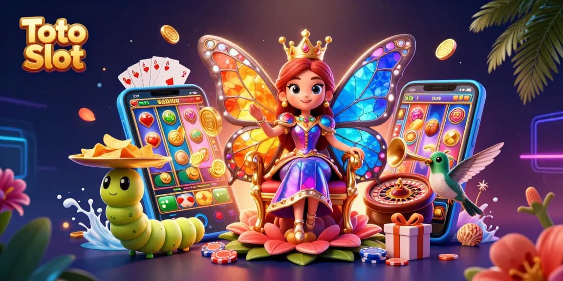 Permainan Toto Slot dengan ratu kupu-kupu 3D dan elemen kasino menarik lainnya