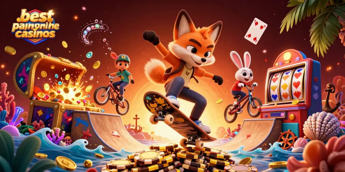 Experience thrilling adventures with the best paying online casinos in this vibrant 3D scene