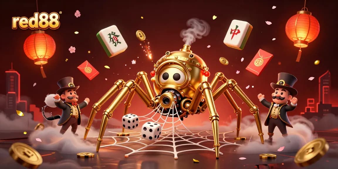 Experience thrilling gameplay with red88 at this vibrant casino-themed illustration.