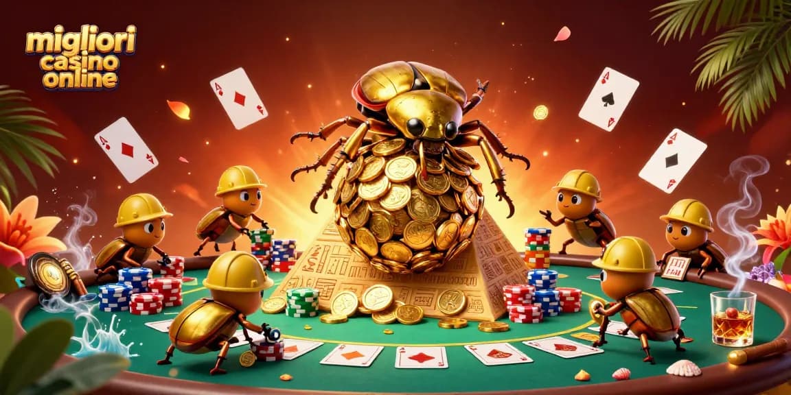 Scopri i migliori casinò online mentre lo scarabeo d'oro rotola verso la vittoria.