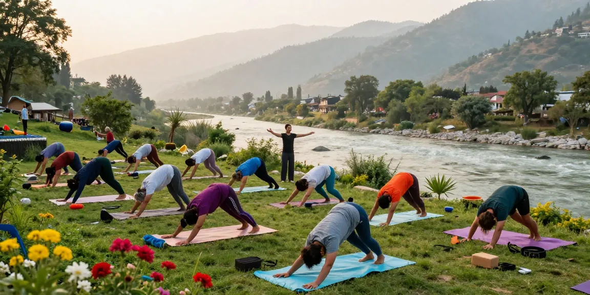 200 hour yoga teacher training in rishikesh students practicing yoga poses amidst nature's beauty in the foothills of the Himalayas.