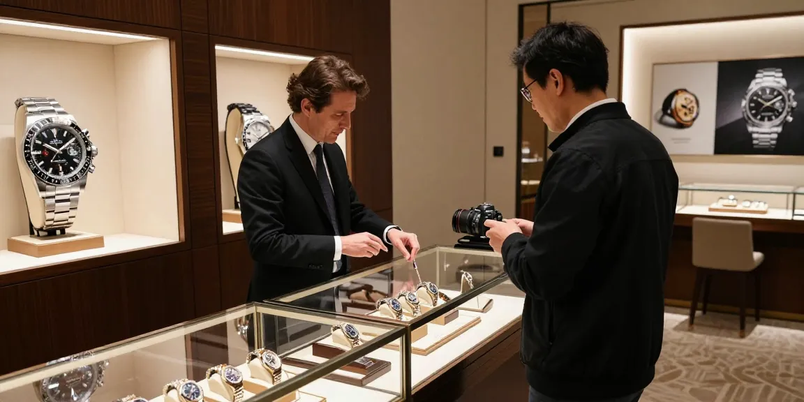 luxury super clone watches displayed in an upscale boutique, highlighting intricate details of clone watches for discerning customers