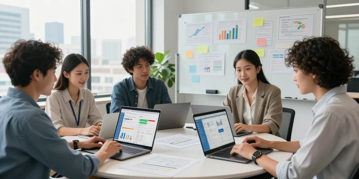 Team collaborating on digital growth tools for small businesses in an innovative office setting