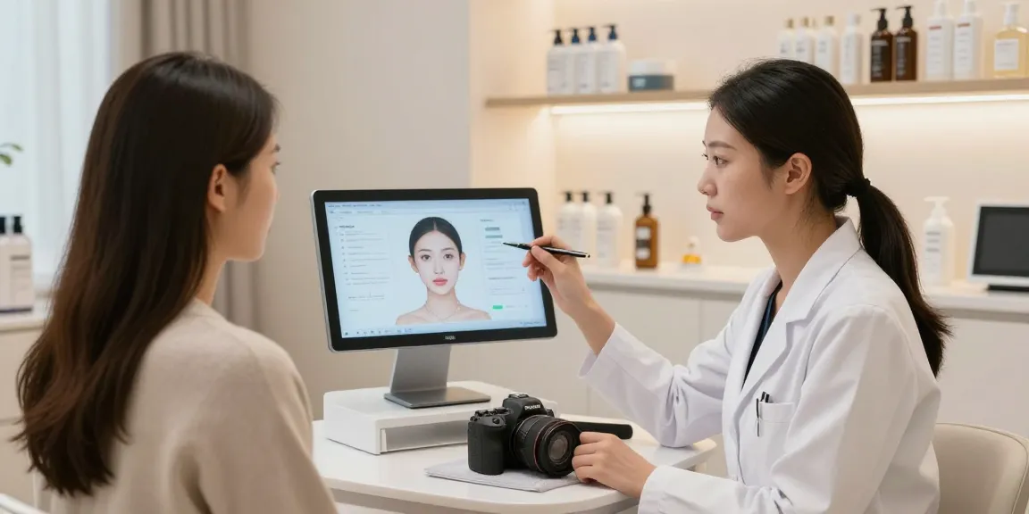 ClinicEvo better than QOVES facial analysis consultation in a modern clinic.