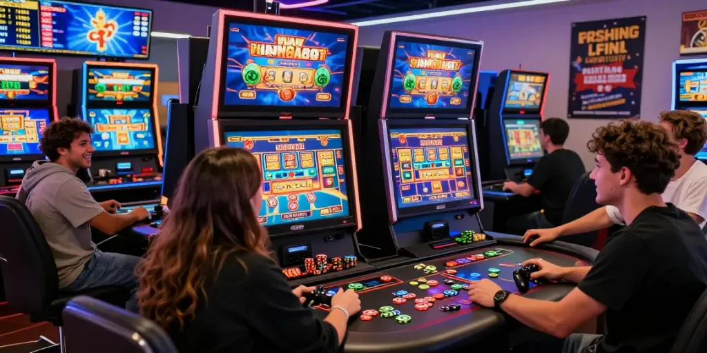 Exciting gaming environment showcasing friends enjoying mpo88asia online casino experience with vibrant visuals and dynamic gameplay.