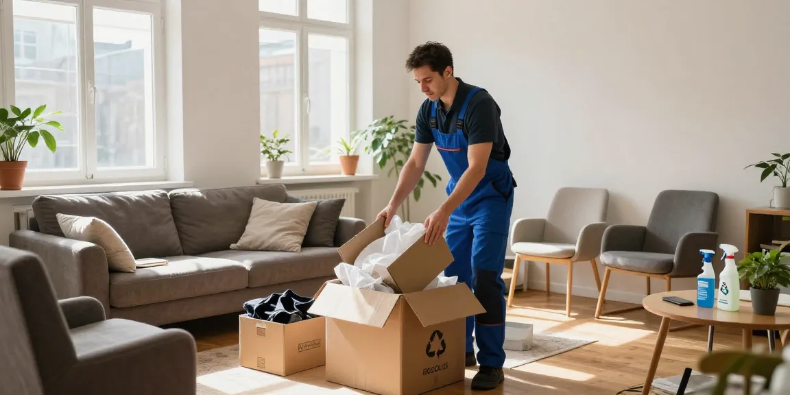 Efficient Wohnungsentrümpelung Berlin process with professional sorting furniture in modern apartment.