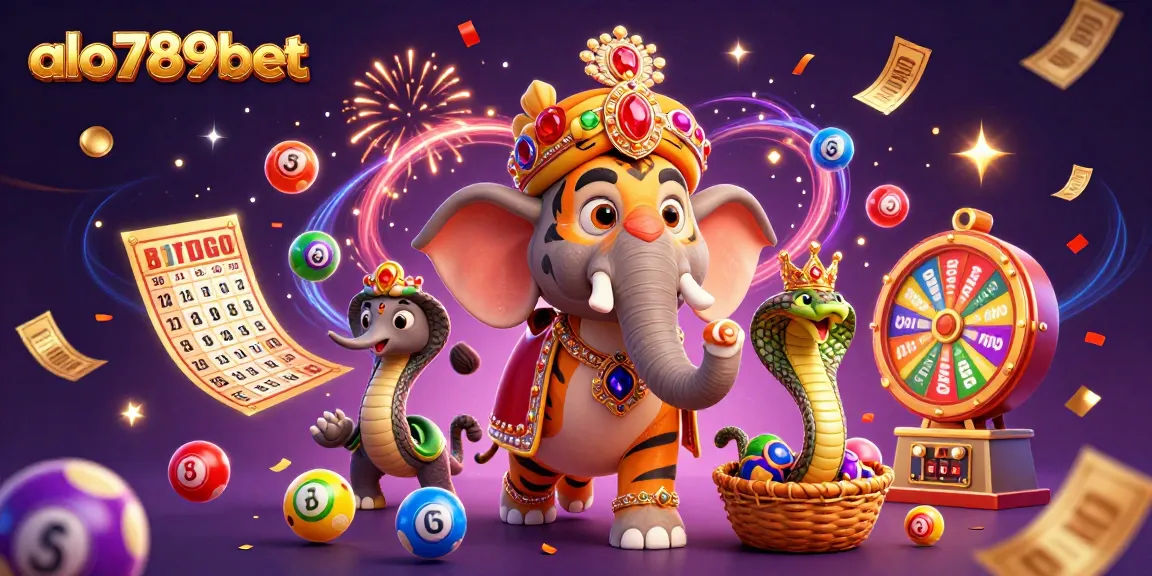 Experience thrilling betting action at alo789bet with vibrant lottery elements and majestic characters.