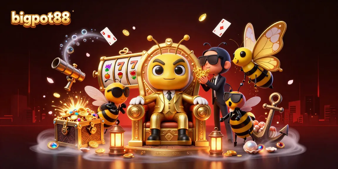 Join bigpot88 in a vibrant cartoon casino scene with entertaining characters and thrilling gaming elements.