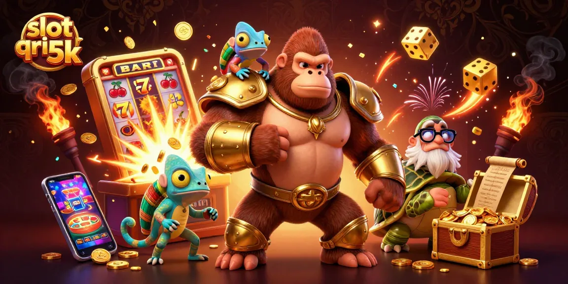 Play thrilling games at slot qris 5k, featuring a massive jackpot explosion and colorful casino elements.
