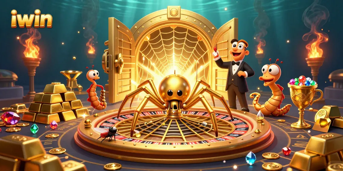 Spin the iwin roulette web as the golden spider and centipede croupier bring vibrant casino life.