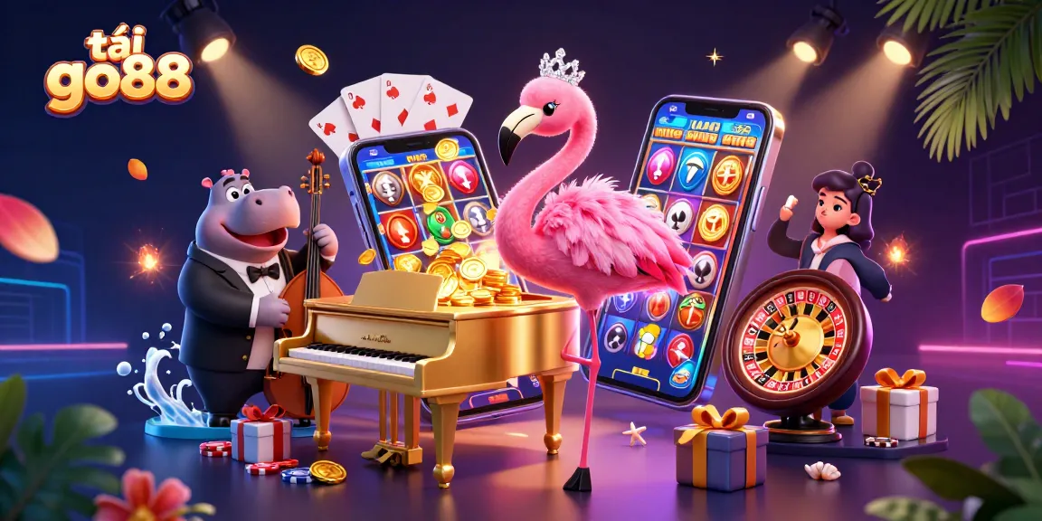 Play exciting games with tải go88 in this vibrant and colorful casino scene.