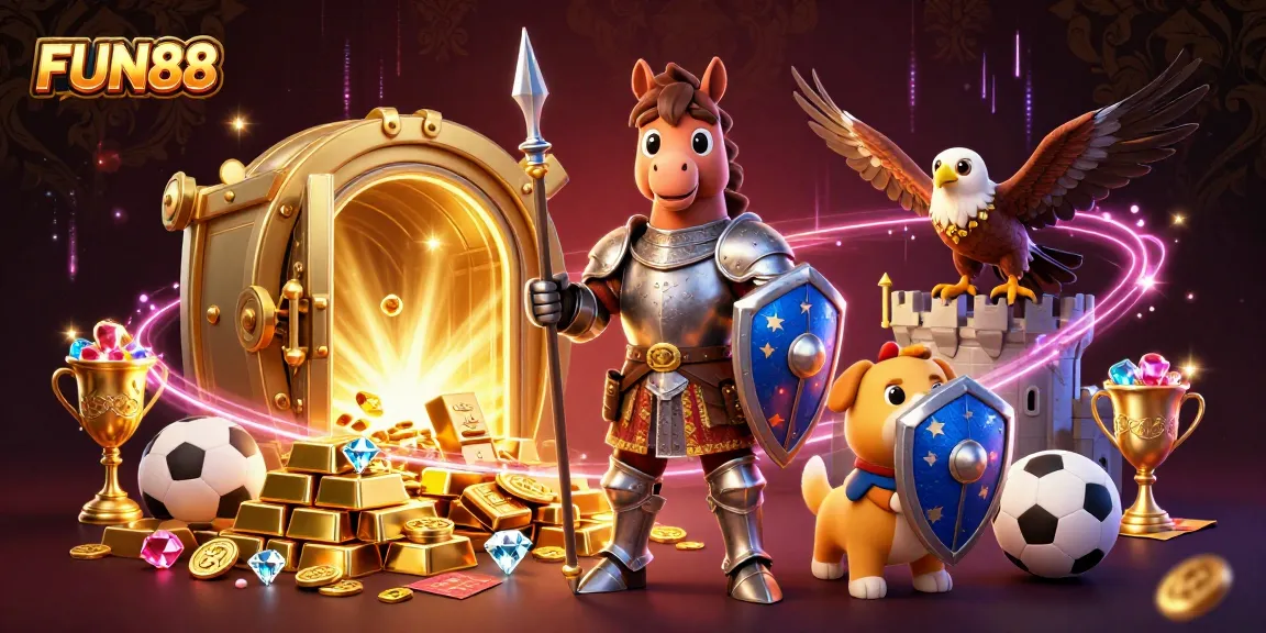 Engage in thrilling sports betting at FUN88 with vibrant 3D characters and dynamic gaming elements.