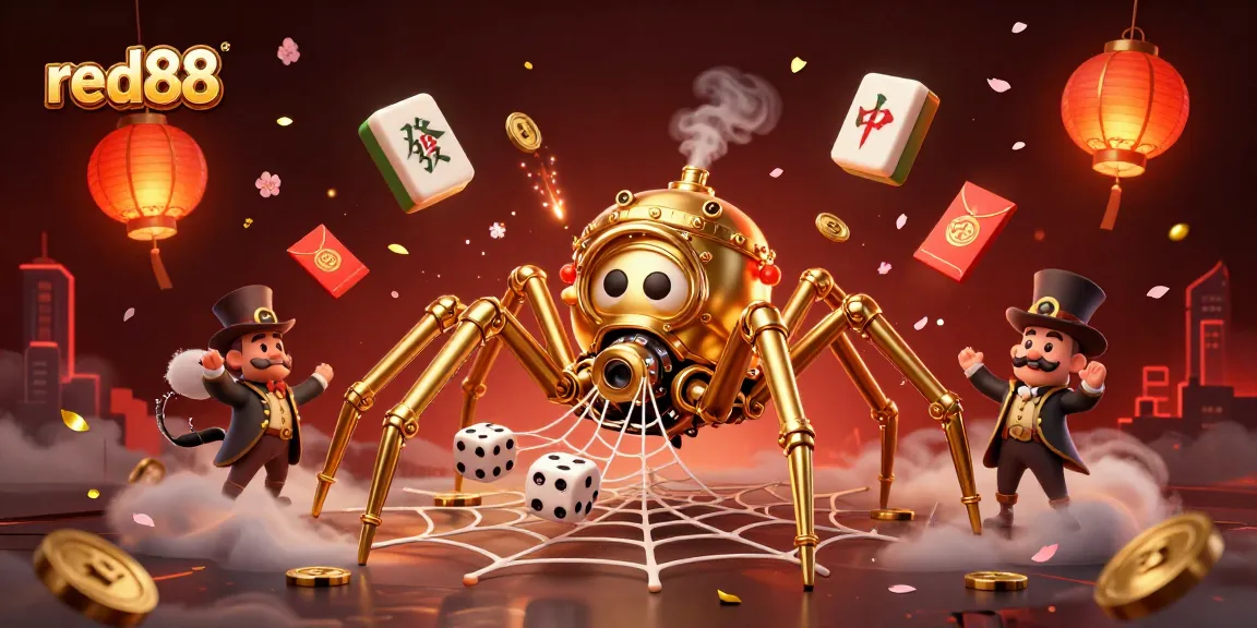 Experience thrilling gameplay with red88 at this vibrant casino-themed illustration.