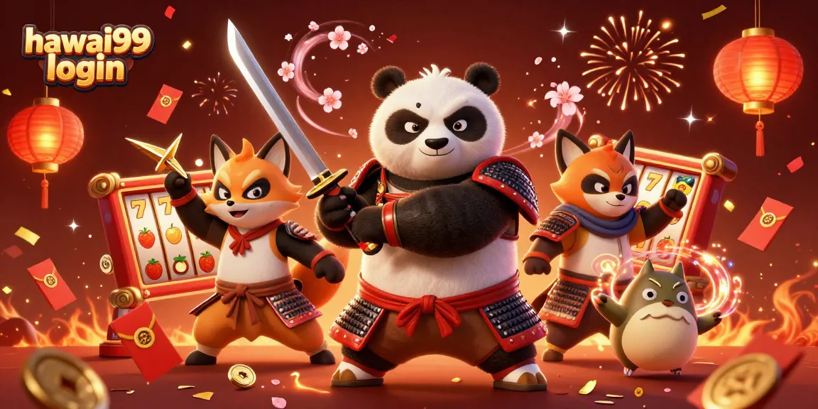 Immerse in hawai99 login excitement with a vibrant 3D casino illustration featuring dynamic characters.