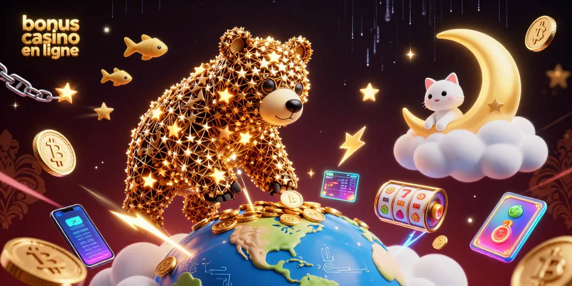 Attrapez des bonus casino en ligne brillants avec une illustration animée de constellation.