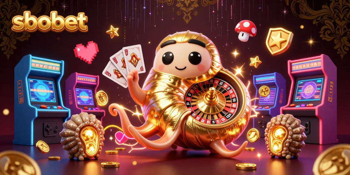 Experience sbobet gaming with a giant nautilus and glowing ammonites in a vibrant casino scene.