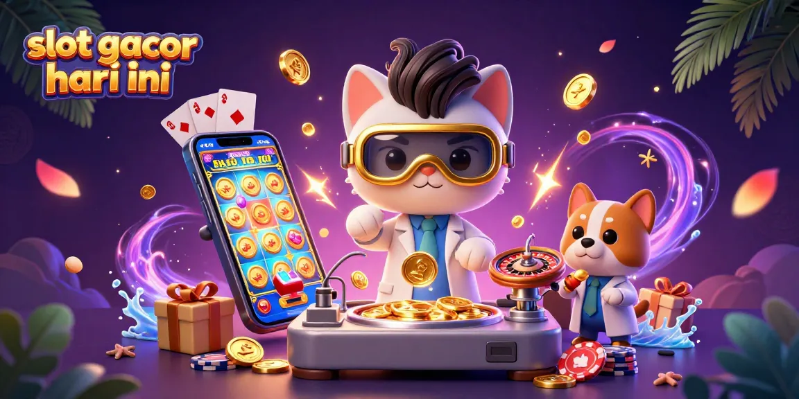 Jelajahi slot gacor hari ini dengan karakter kartun unik di tengah atmosfer kasino yang penuh warna.