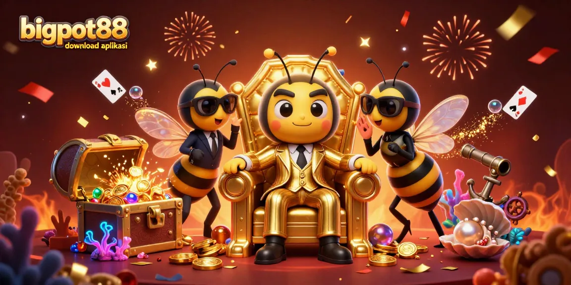 Engage in thrilling gaming excitement with bigpot88 download aplikasi, featuring 3D cartoon characters and a vibrant casino scene.