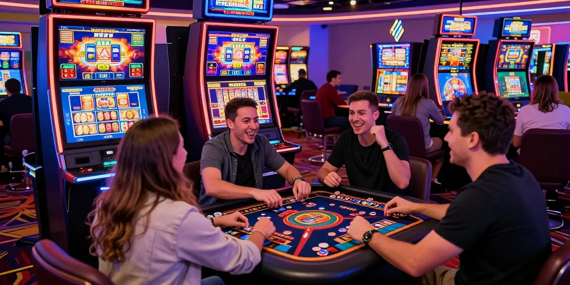 Friends enjoying a Sugar Rush at an online casino, playing PG Slot games.