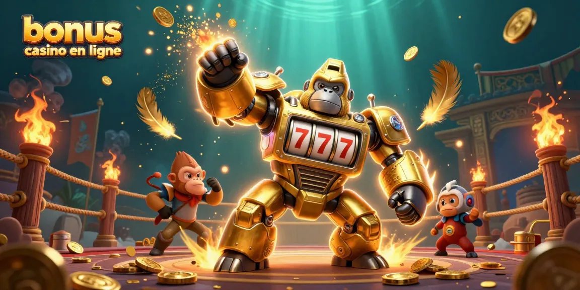 Jouez aux meilleurs bonus casino en ligne avec un gorille mech spectaculaire et une ambiance dynamique.